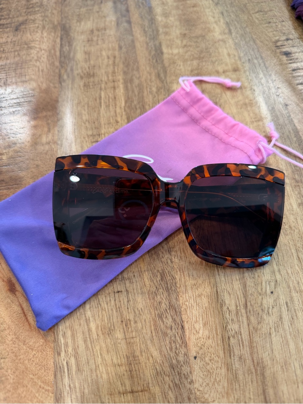 Tortoiseshell Square Women’s Sunglasses - Brown Lenses